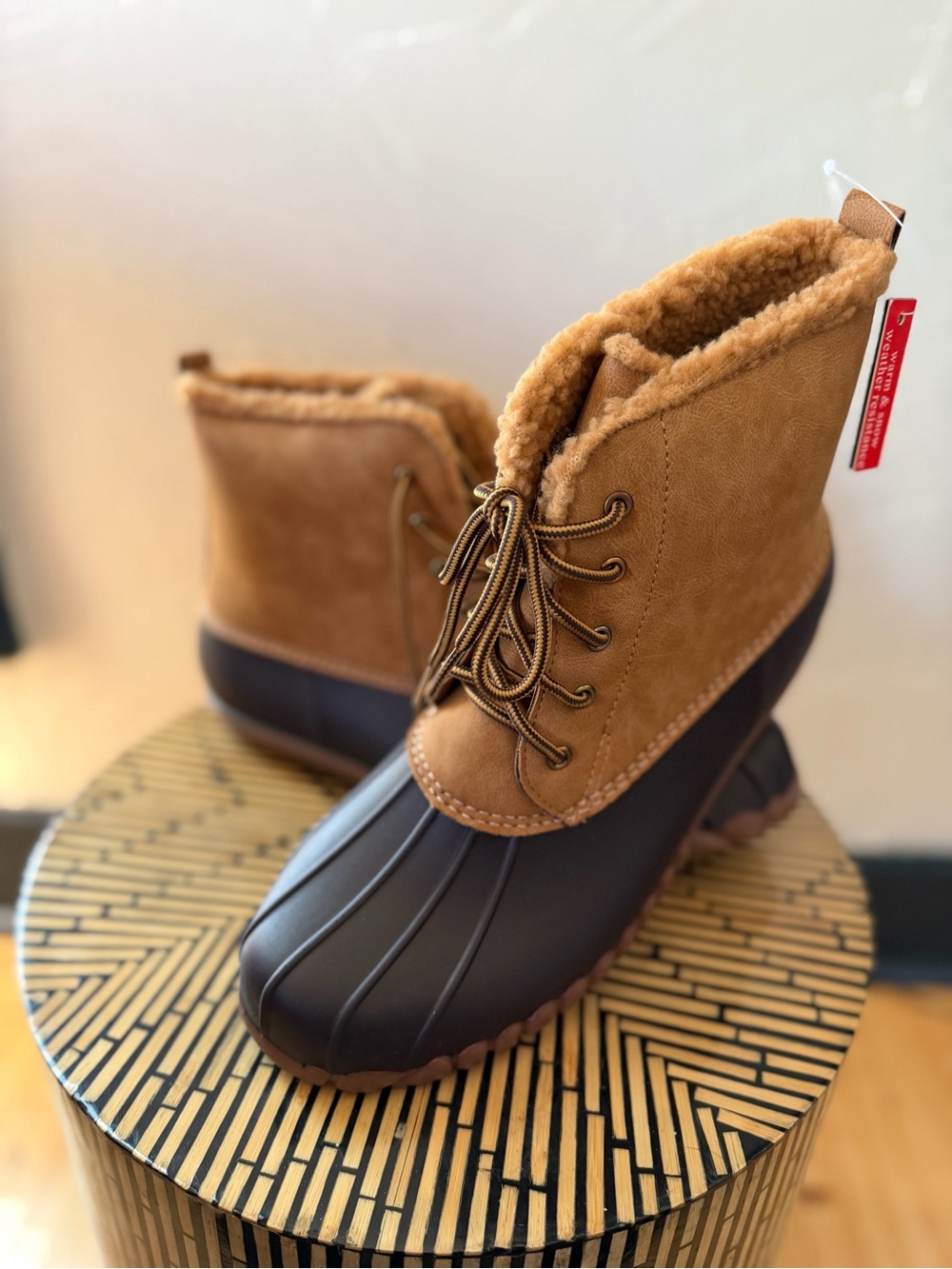 Henry Ferrera Women Duck Boots Size 11, Tan/Coffee